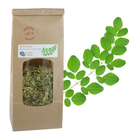 Morongue (Moringa oleifera), feuilles séchées, 40g